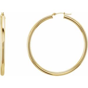 14K Hoop Earrings 3mm wide