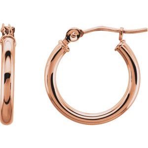 14K Hoop Earrings 2mm wide