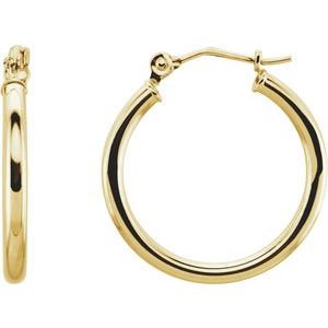 14K Hoop Earrings 2mm wide