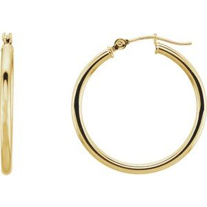14K Hoop Earrings 2mm wide