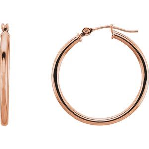 14K Hoop Earrings 2mm wide
