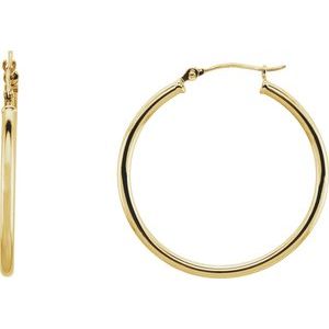14K Hoop Earrings 2mm wide