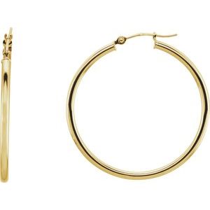 14K Hoop Earrings 2mm wide