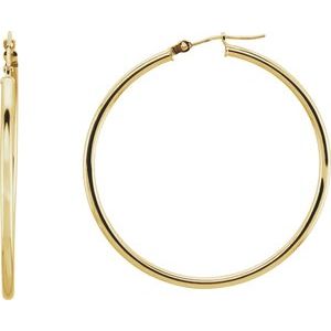 14K Hoop Earrings 2mm wide