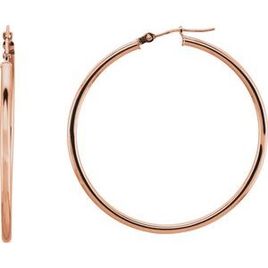14K Hoop Earrings 2mm wide