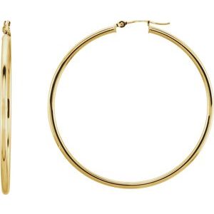 14K Hoop Earrings 2mm wide