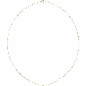 14K Lab-Grown Diamond 3-5-7 Station 18" Necklace
