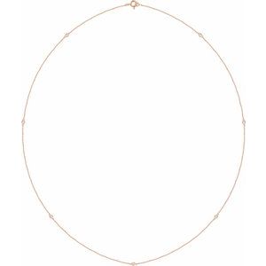 14K Lab-Grown Diamond 3-5-7 Station 18" Necklace