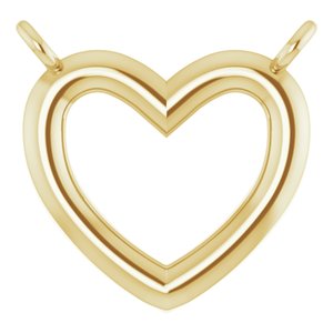 14K Yellow 9.18x8.9 mm Heart Necklace