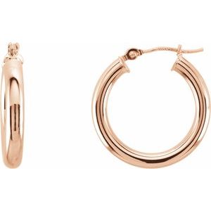 14K Hoop Earrings 3mm wide