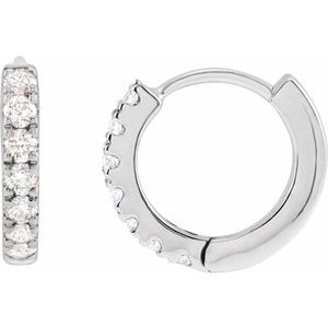 14k Lab-Grown Diamond Hoop Earrings