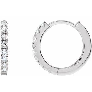 14k Lab-Grown Diamond Hoop Earrings