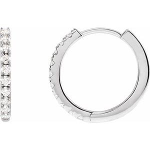 14k Lab-Grown Diamond Hoop Earrings