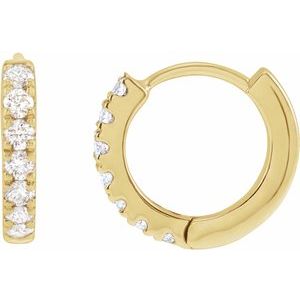 14k Lab-Grown Diamond Hoop Earrings