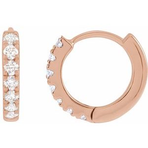 14k Lab-Grown Diamond Hoop Earrings