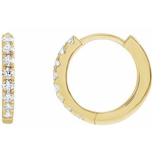 14k Lab-Grown Diamond Hoop Earrings