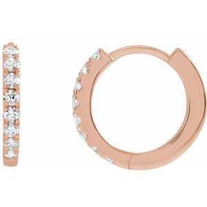 14k Lab-Grown Diamond Hoop Earrings