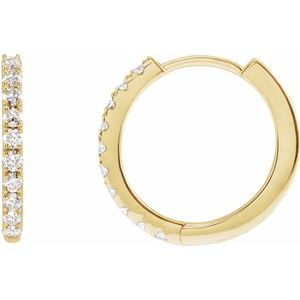 14k Lab-Grown Diamond Hoop Earrings