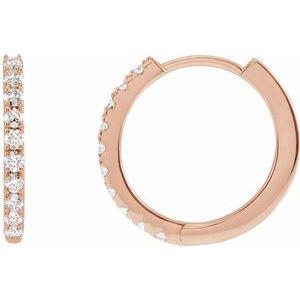 14k Lab-Grown Diamond Hoop Earrings