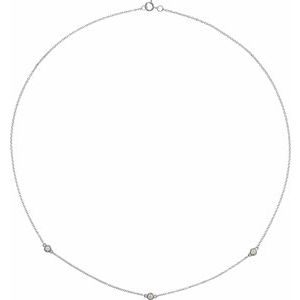 14K Lab-Grown Diamond 3-5-7 Station 18" Necklace