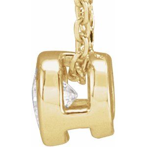 14k Gold Lab-Grown Diamond Solitaire Bezel-Set Necklace