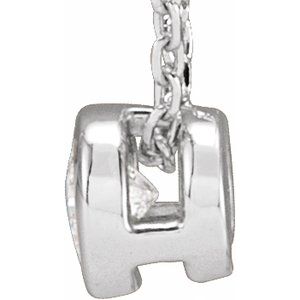 14k Gold Lab-Grown Diamond Solitaire Bezel-Set Necklace