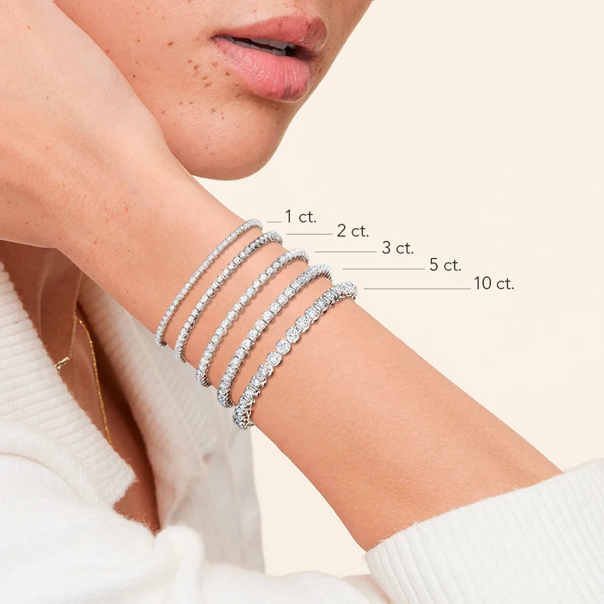 14k Lab Created Diamond Flexible full Bangle 7" Bracelet